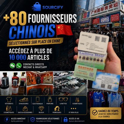 Recevez l'accès à plus de 75 fournisseurs chinois vérifiés.